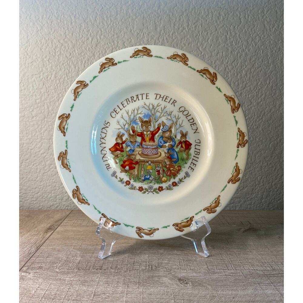 Vintage Royal Doulton Bunnykins Golden Jubilee Celebration Porcelain Plate